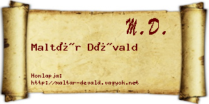 Maltár Dévald névjegykártya